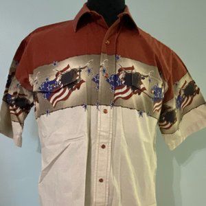 Panhandle Slim Men's Patriotic Western Rodeo Shirt